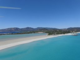 Panorama vom Strand und der Lagune von Porto Giunco Panorama vom Strand und der Lagune von Porto Giunco